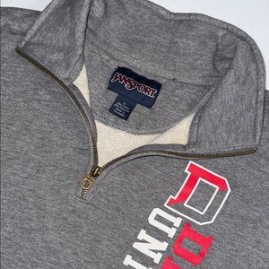 Jansport Gray 1/4 Zip-Up Men's Sweater Large